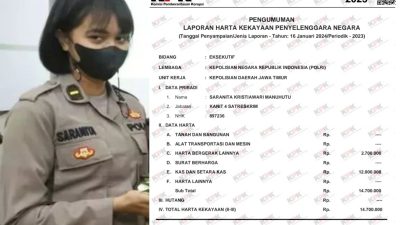 Dimutasi ke Polres Pamekasan, Harta Iptu Saranita Hanya Rp14 Jutaan, Tak Punya Tanah dan Kendaraan